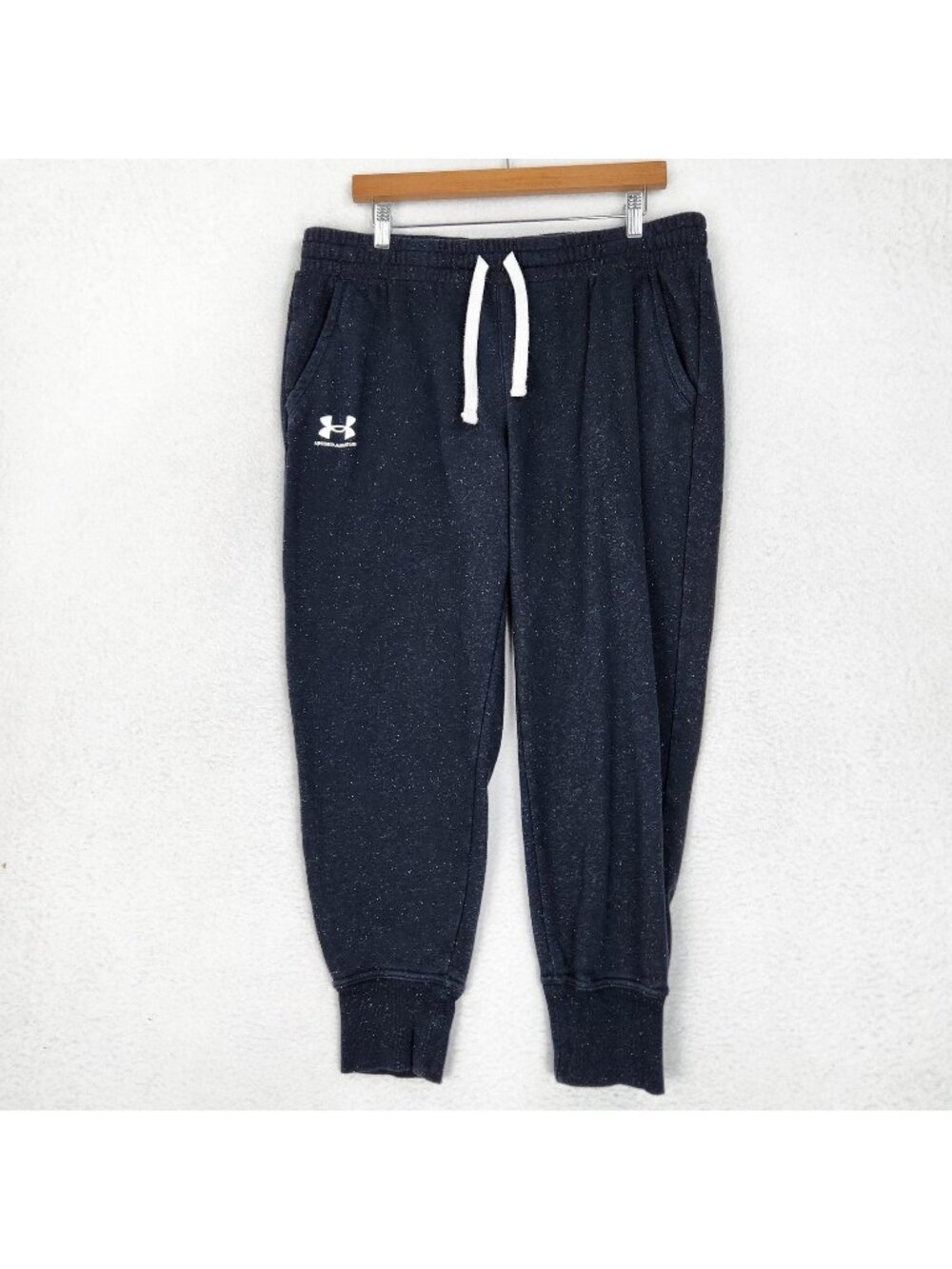 Under Armour Pants Womens XL Black Speckled Revival Loose Fit Joggers Sweatpants